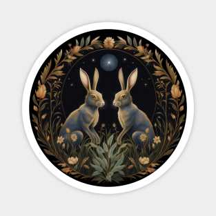 Magical bunnies couple Magnet